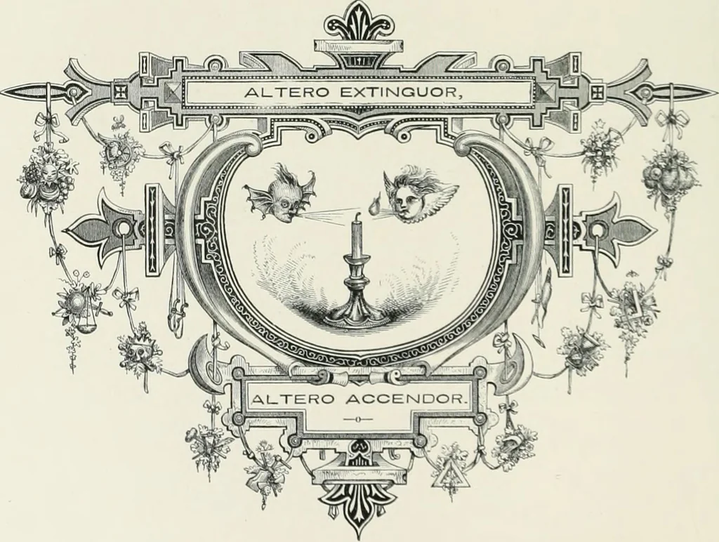 An illustration from Moral emblems : with aphorisms, adages, and proverbs, of all ages and nations, from Jacob Cats and Robert Farlie : with illustrations freely rendered, from designs found in their works, 1860, leaf 111