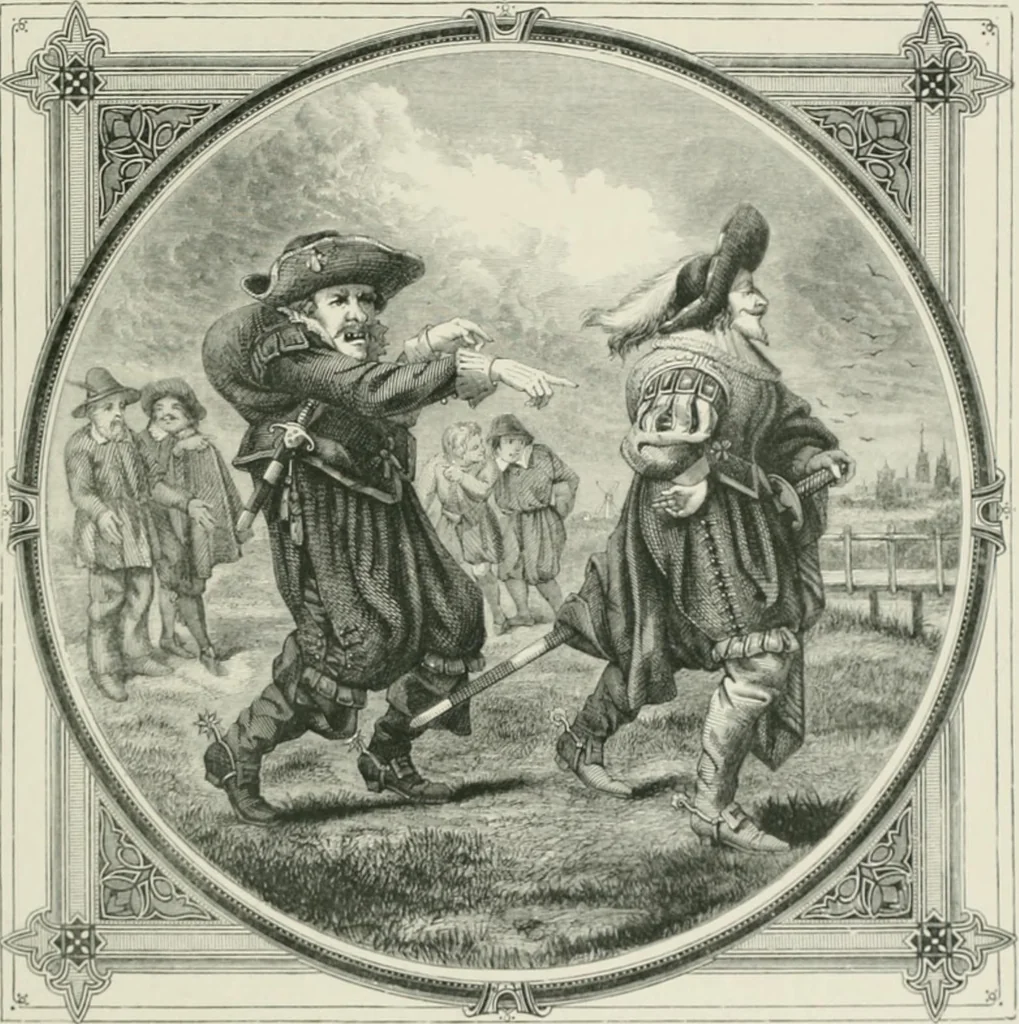 An illustration from Moral emblems : with aphorisms, adages, and proverbs, of all ages and nations, from Jacob Cats and Robert Farlie : with illustrations freely rendered, from designs found in their works, 1860, leaf 144