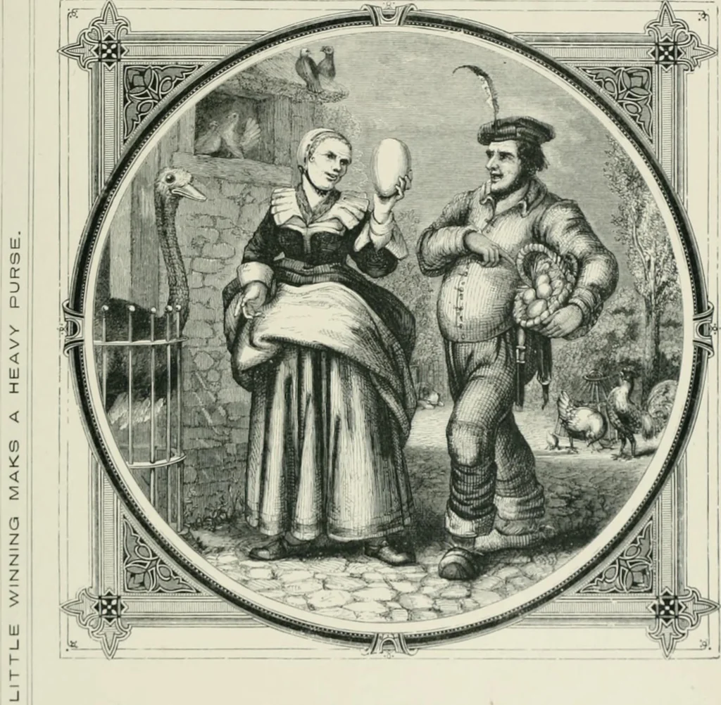An illustration from Moral emblems : with aphorisms, adages, and proverbs, of all ages and nations, from Jacob Cats and Robert Farlie : with illustrations freely rendered, from designs found in their works, 1860, leaf 152