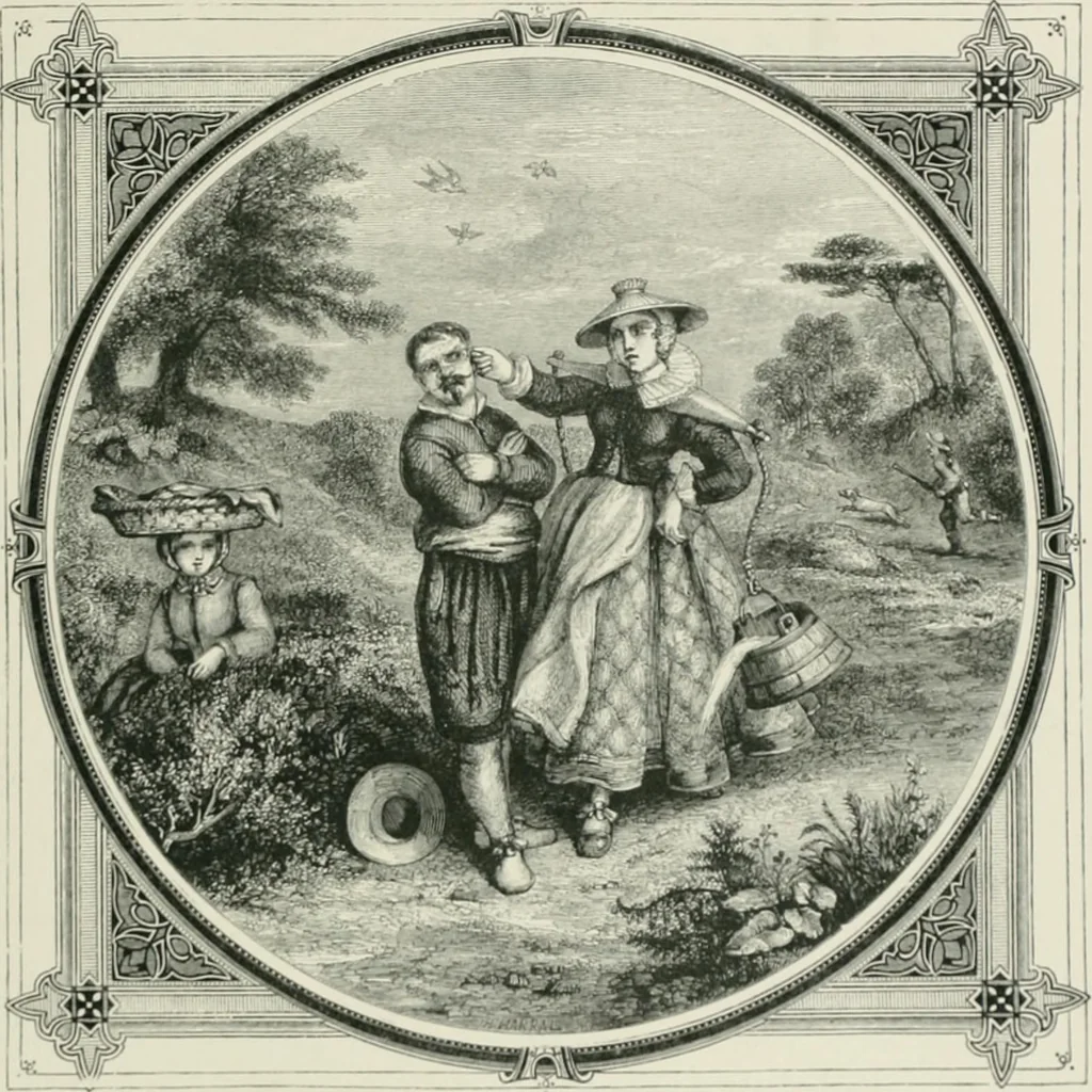 An illustration from Moral emblems : with aphorisms, adages, and proverbs, of all ages and nations, from Jacob Cats and Robert Farlie : with illustrations freely rendered, from designs found in their works, 1860, leaf 200