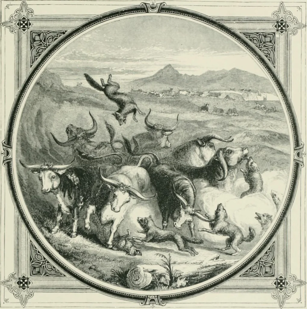 An illustration from Moral emblems : with aphorisms, adages, and proverbs, of all ages and nations, from Jacob Cats and Robert Farlie : with illustrations freely rendered, from designs found in their works, 1860, leaf 208