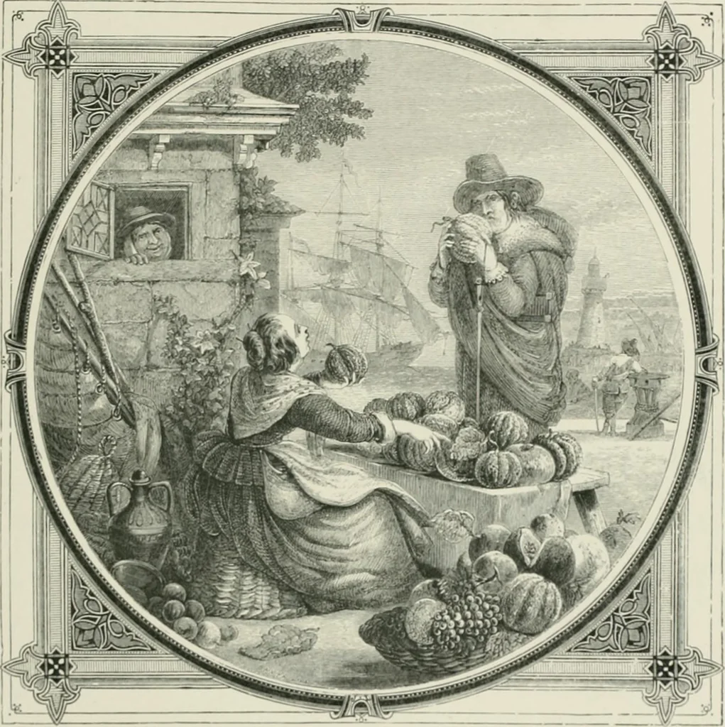 An illustration from Moral emblems : with aphorisms, adages, and proverbs, of all ages and nations, from Jacob Cats and Robert Farlie : with illustrations freely rendered, from designs found in their works, 1860, leaf 244