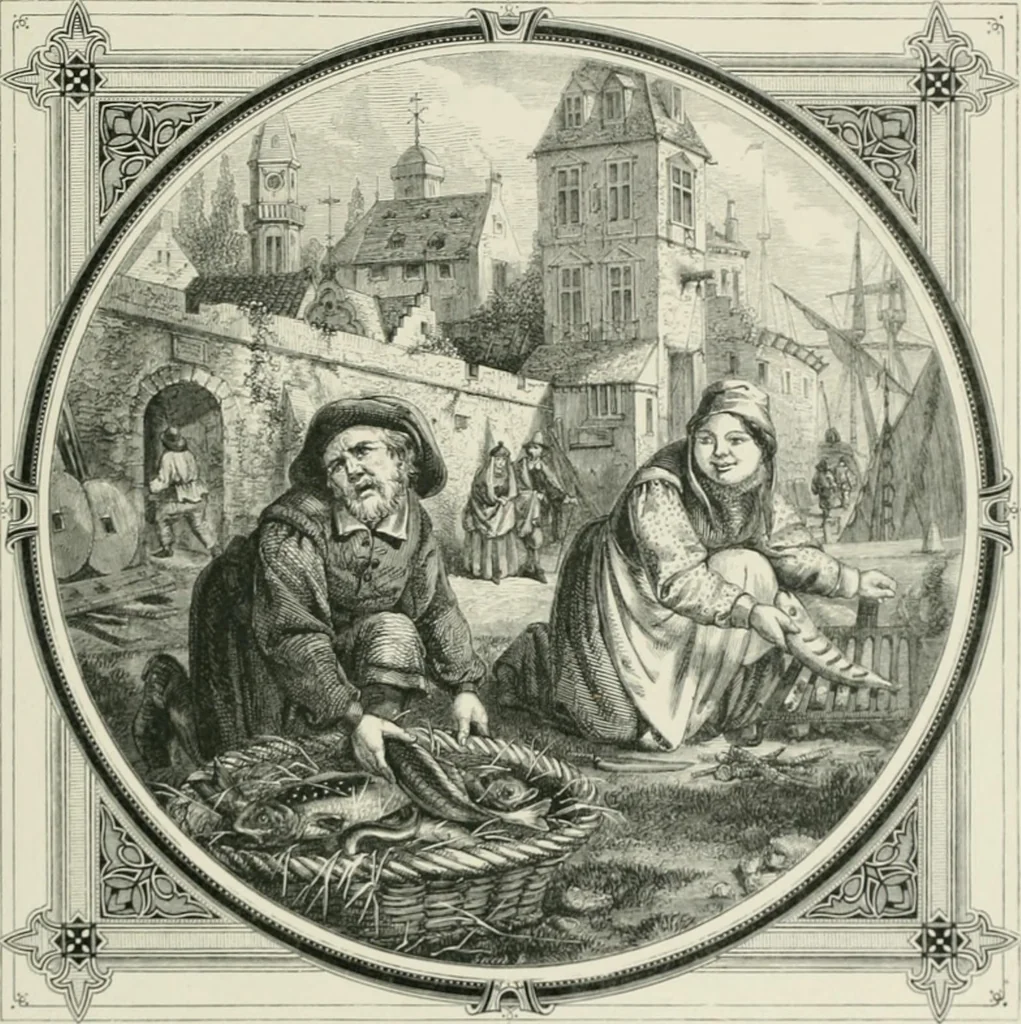 An illustration from Moral emblems : with aphorisms, adages, and proverbs, of all ages and nations, from Jacob Cats and Robert Farlie : with illustrations freely rendered, from designs found in their works, 1860, leaf 44