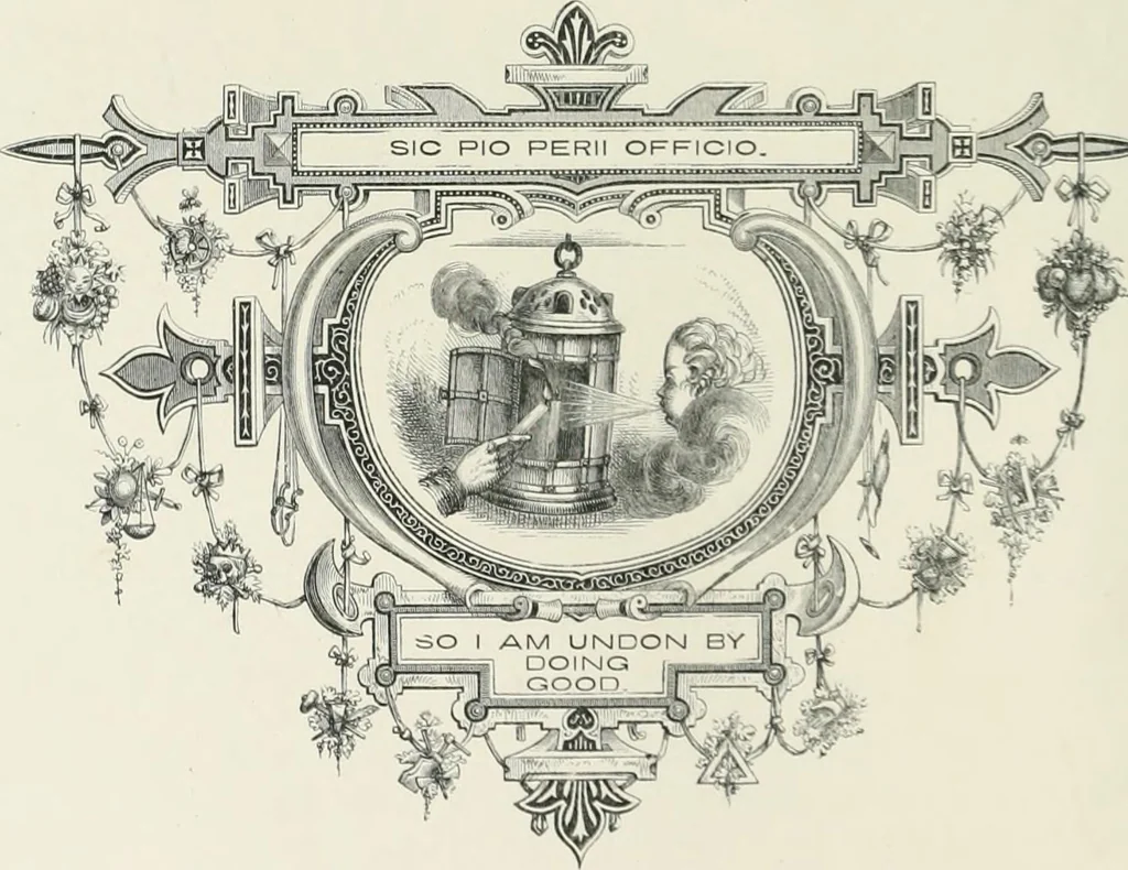 An illustration from Moral emblems : with aphorisms, adages, and proverbs, of all ages and nations, from Jacob Cats and Robert Farlie : with illustrations freely rendered, from designs found in their works, 1860, leaf 59