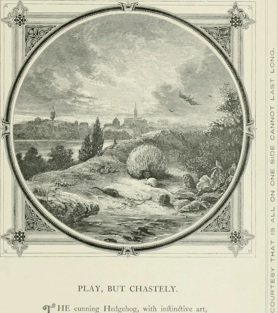 An illustration from Moral emblems : with aphorisms, adages, and proverbs, of all ages and nations, from Jacob Cats and Robert Farlie : with illustrations freely rendered, from designs found in their works, 1860, leaf 64