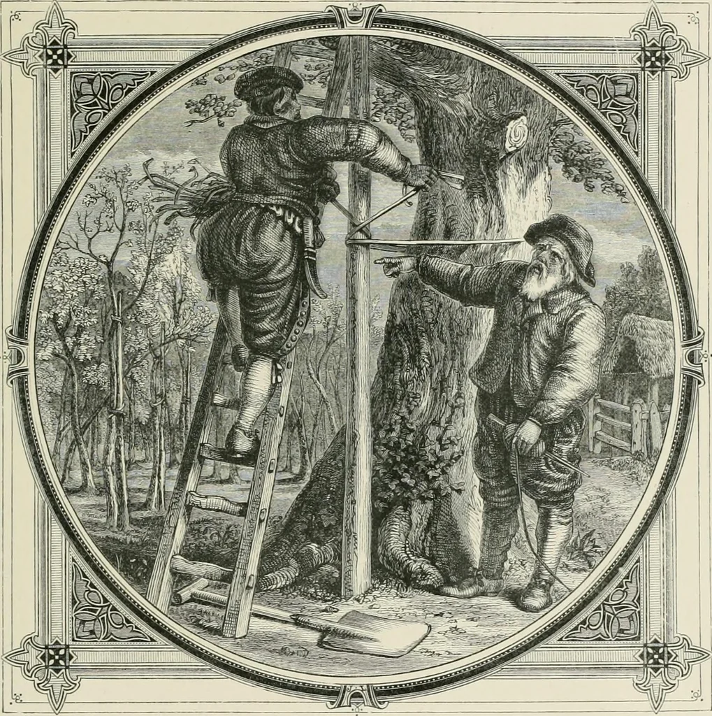 An illustration from Moral emblems : with aphorisms, adages, and proverbs, of all ages and nations, from Jacob Cats and Robert Farlie : with illustrations freely rendered, from designs found in their works, 1860, leaf 102
