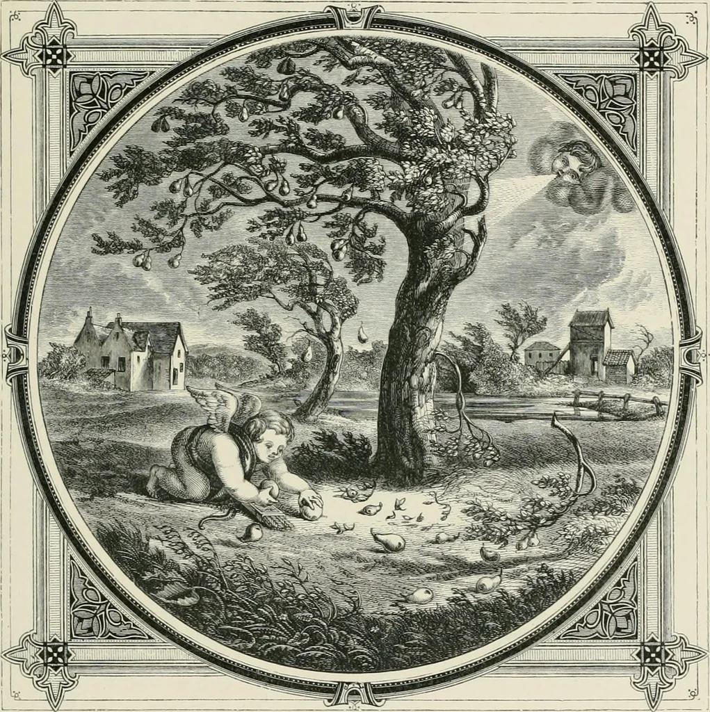 An illustration from Moral emblems : with aphorisms, adages, and proverbs, of all ages and nations, from Jacob Cats and Robert Farlie : with illustrations freely rendered, from designs found in their works, 1860, leaf 134
