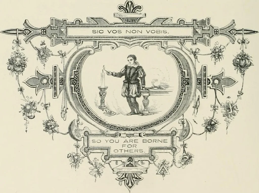 An illustration from Moral emblems : with aphorisms, adages, and proverbs, of all ages and nations, from Jacob Cats and Robert Farlie : with illustrations freely rendered, from designs found in their works, 1860, leaf 157