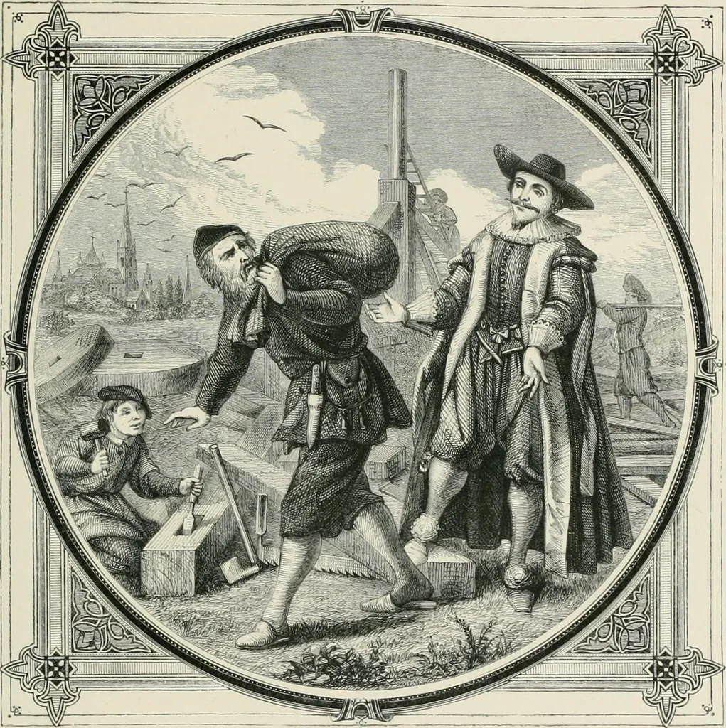 An illustration from Moral emblems : with aphorisms, adages, and proverbs, of all ages and nations, from Jacob Cats and Robert Farlie : with illustrations freely rendered, from designs found in their works, 1860, leaf 194