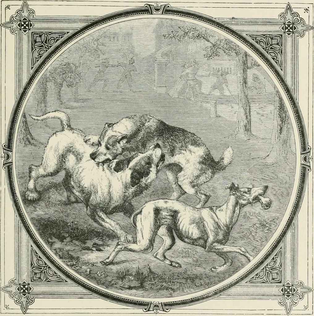 An illustration from Moral emblems : with aphorisms, adages, and proverbs, of all ages and nations, from Jacob Cats and Robert Farlie : with illustrations freely rendered, from designs found in their works, 1860, leaf 198