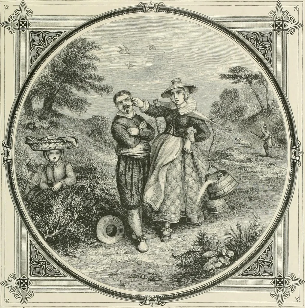 An illustration from Moral emblems : with aphorisms, adages, and proverbs, of all ages and nations, from Jacob Cats and Robert Farlie : with illustrations freely rendered, from designs found in their works, 1860, leaf 202