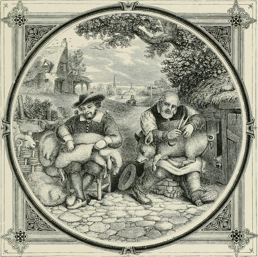 An illustration from Moral emblems : with aphorisms, adages, and proverbs, of all ages and nations, from Jacob Cats and Robert Farlie : with illustrations freely rendered, from designs found in their works, 1860, leaf 222