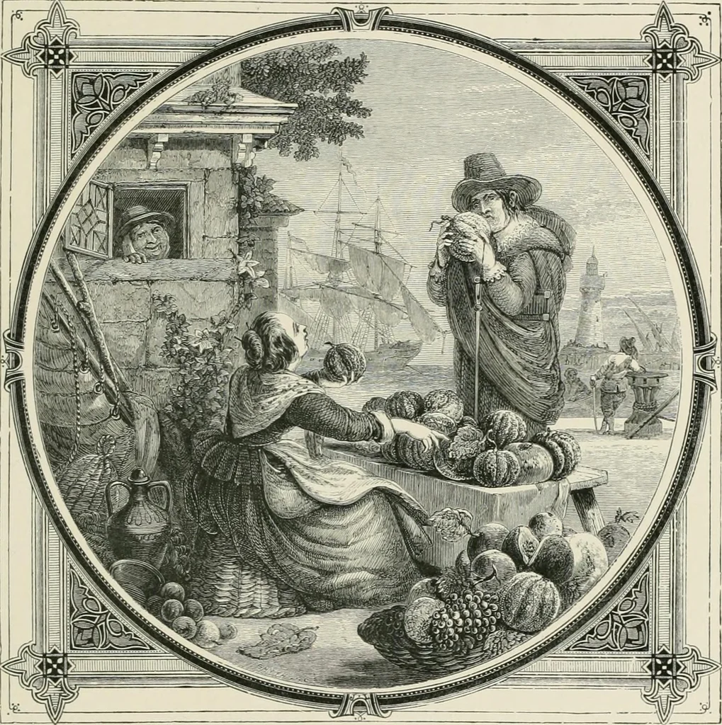 An illustration from Moral emblems : with aphorisms, adages, and proverbs, of all ages and nations, from Jacob Cats and Robert Farlie : with illustrations freely rendered, from designs found in their works, 1860, leaf 246