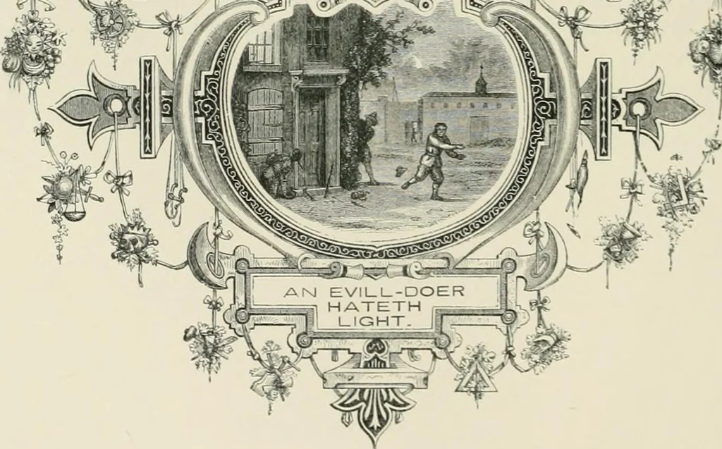 An illustration from Moral emblems : with aphorisms, adages, and proverbs, of all ages and nations, from Jacob Cats and Robert Farlie : with illustrations freely rendered, from designs found in their works, 1860, leaf 253