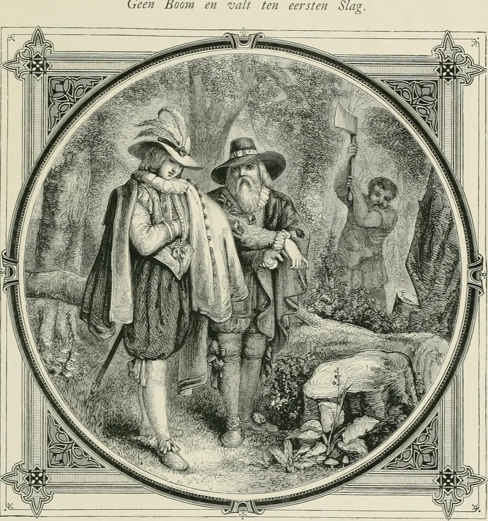 An illustration from Moral emblems : with aphorisms, adages, and proverbs, of all ages and nations, from Jacob Cats and Robert Farlie : with illustrations freely rendered, from designs found in their works, 1860, leaf 258