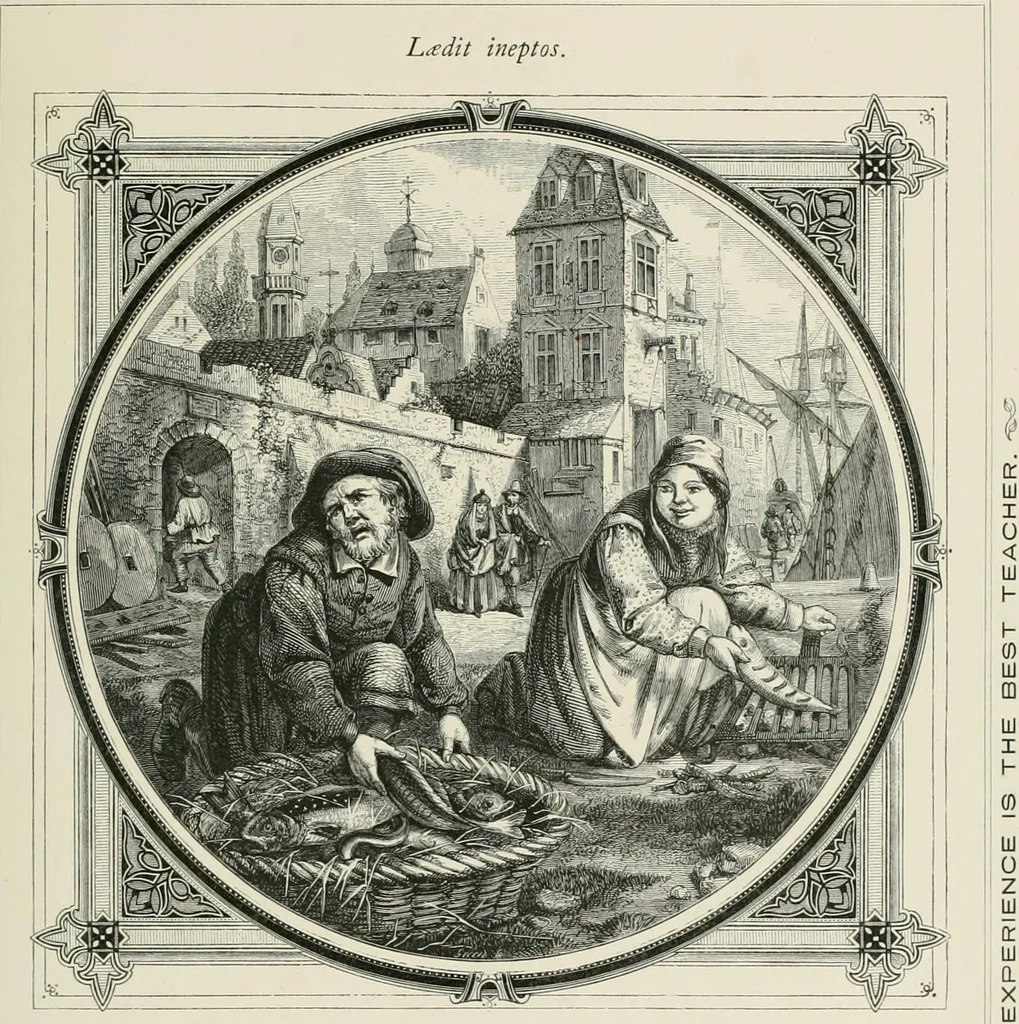 An illustration from Moral emblems : with aphorisms, adages, and proverbs, of all ages and nations, from Jacob Cats and Robert Farlie : with illustrations freely rendered, from designs found in their works, 1860, leaf 46