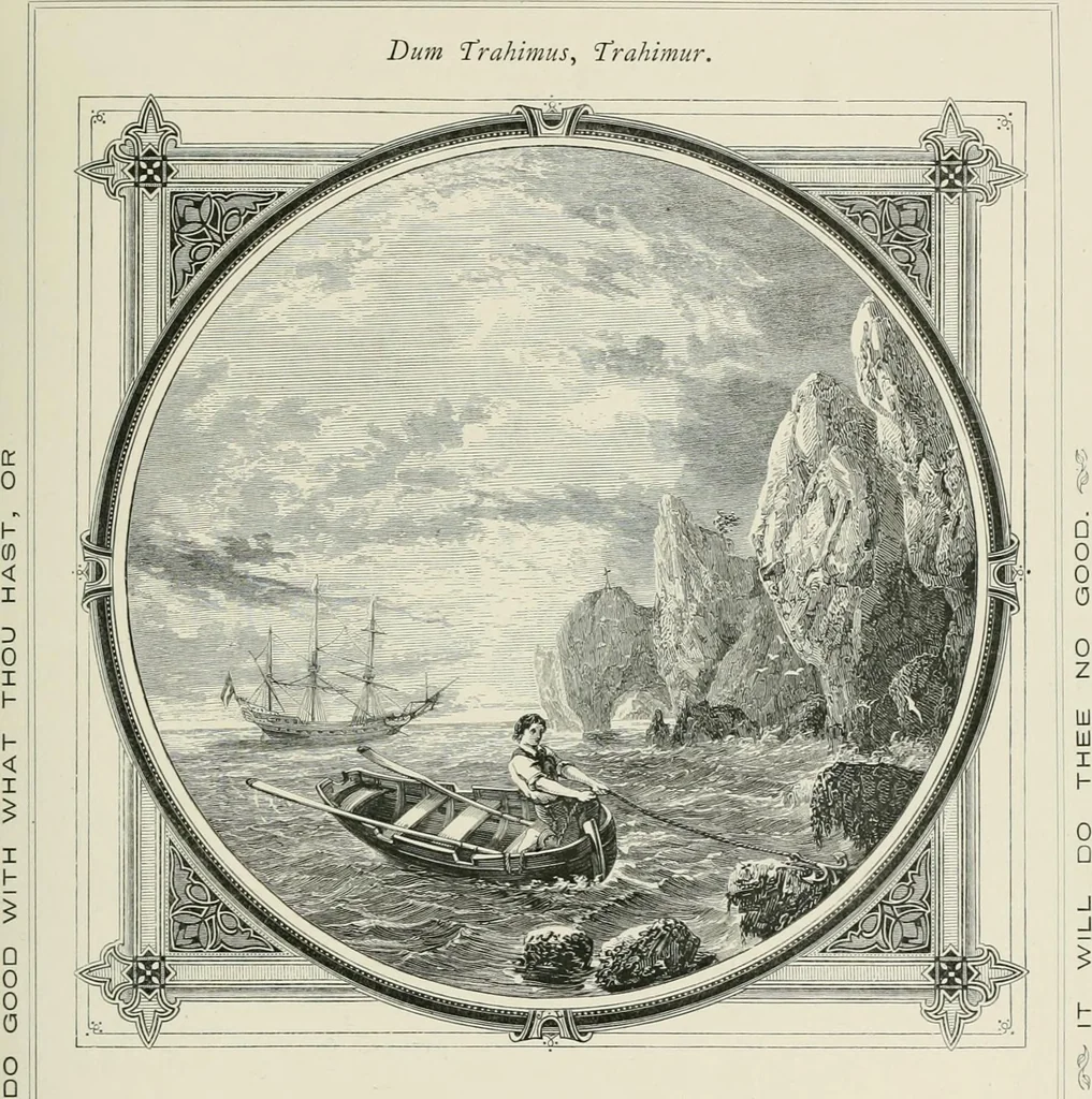 An illustration from Moral emblems : with aphorisms, adages, and proverbs, of all ages and nations, from Jacob Cats and Robert Farlie : with illustrations freely rendered, from designs found in their works, 1860, leaf 50