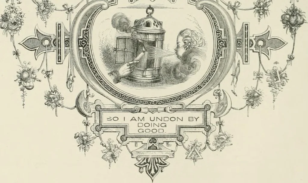 An illustration from Moral emblems : with aphorisms, adages, and proverbs, of all ages and nations, from Jacob Cats and Robert Farlie : with illustrations freely rendered, from designs found in their works, 1860, leaf 61