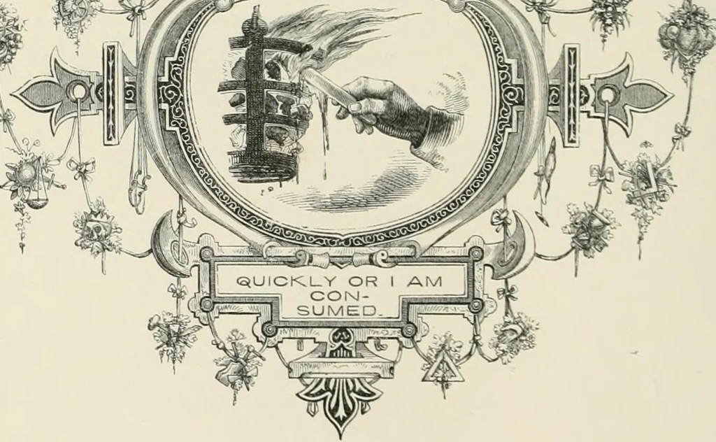 An illustration from Moral emblems : with aphorisms, adages, and proverbs, of all ages and nations, from Jacob Cats and Robert Farlie : with illustrations freely rendered, from designs found in their works, 1860, leaf 97