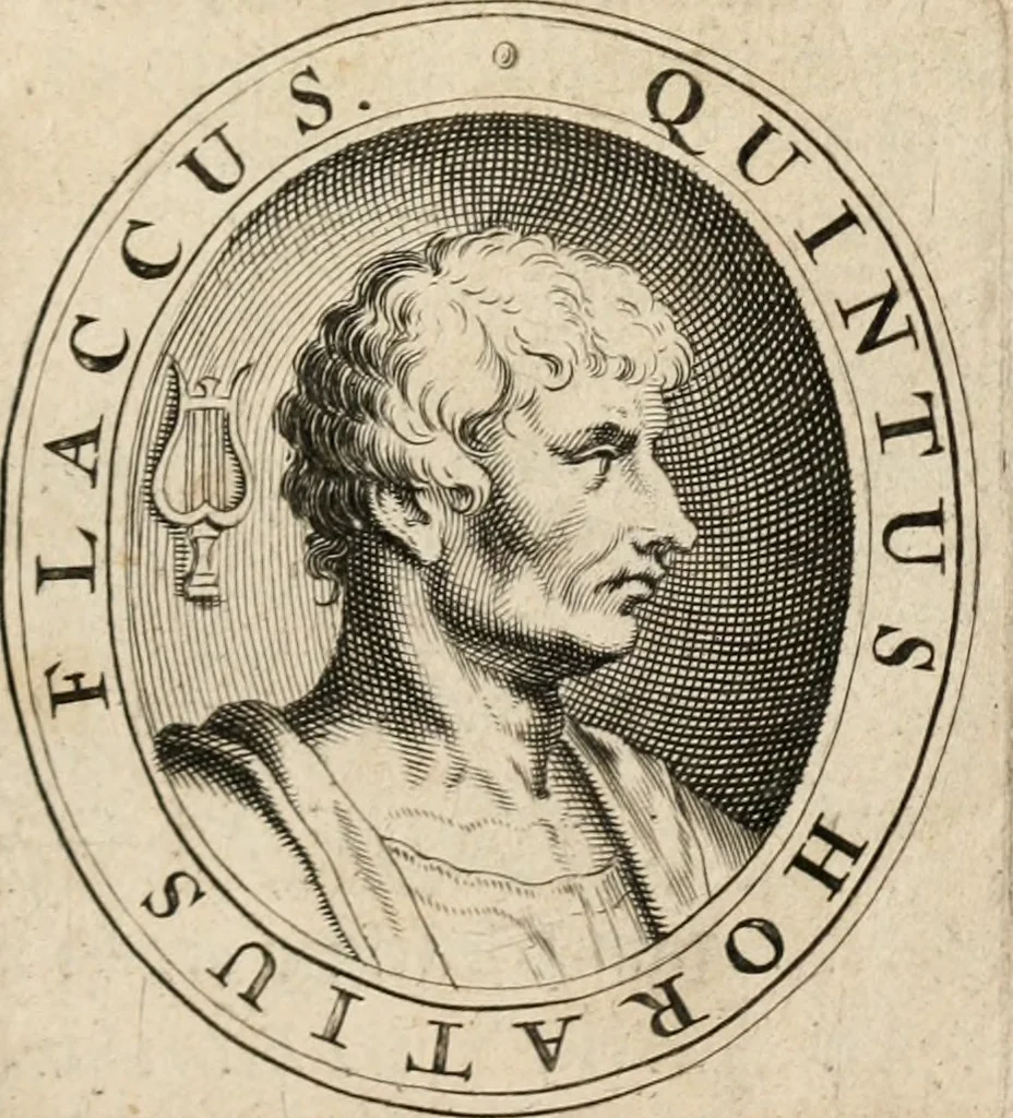 An illustration from Moralia Horatiana, das ist, Die Horatzische sitten-lehre : aus der ernst-sittigen geselschaft der alten weise-meister gezogen, und mit 113 [i.e. 103] in kupfer gestochenen sinn-bildern, und eben so viel erklärungen und andern anmärkungen vorgestellet, 1656, leaf 4