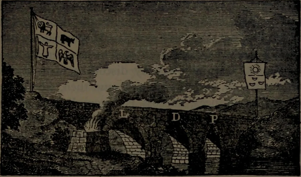 An illustration from Morals and dogma of the ancient and accepted Scottish Rite of freemasonry, 1906, leaf 254