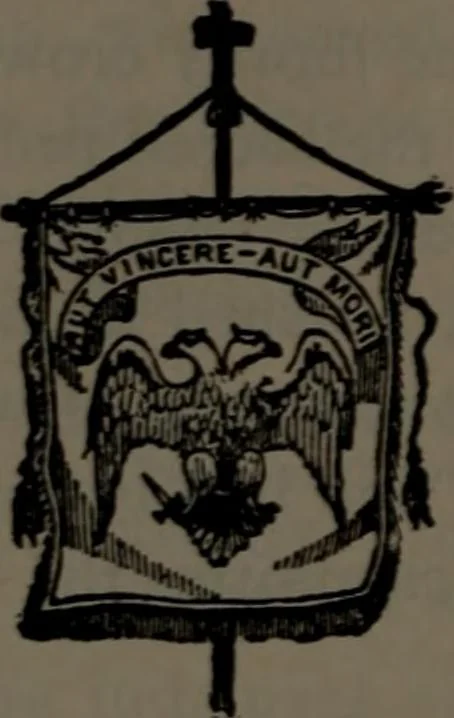 An illustration from Morals and dogma of the ancient and accepted Scottish Rite of freemasonry, 1906, leaf 833
