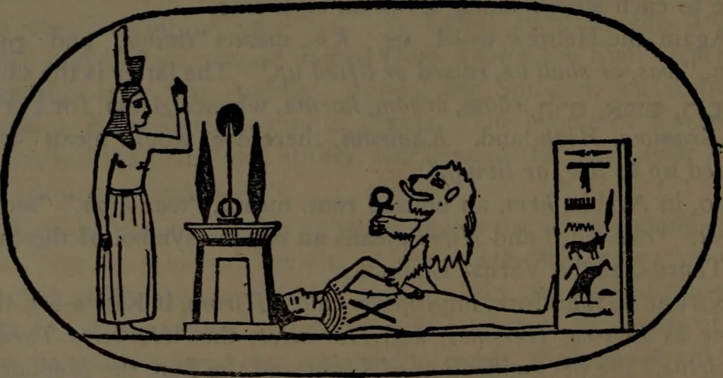 An illustration from Morals and dogma of the ancient and accepted Scottish Rite of freemasonry, 1906, leaf 95