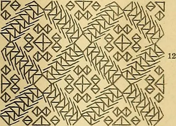 An illustration from Mordvalaisten pukuja kuoseja. Trachten und Muster der Mordvinen, 1896, leaf 226
