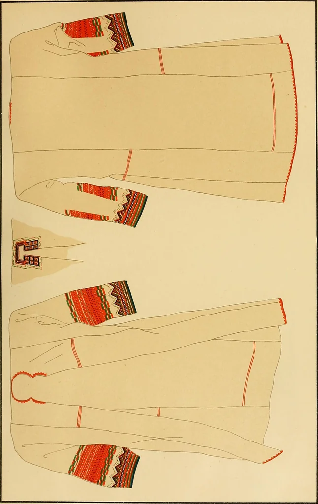 An illustration from Mordvalaisten pukuja kuoseja. Trachten und Muster der Mordvinen, 1896, leaf 236
