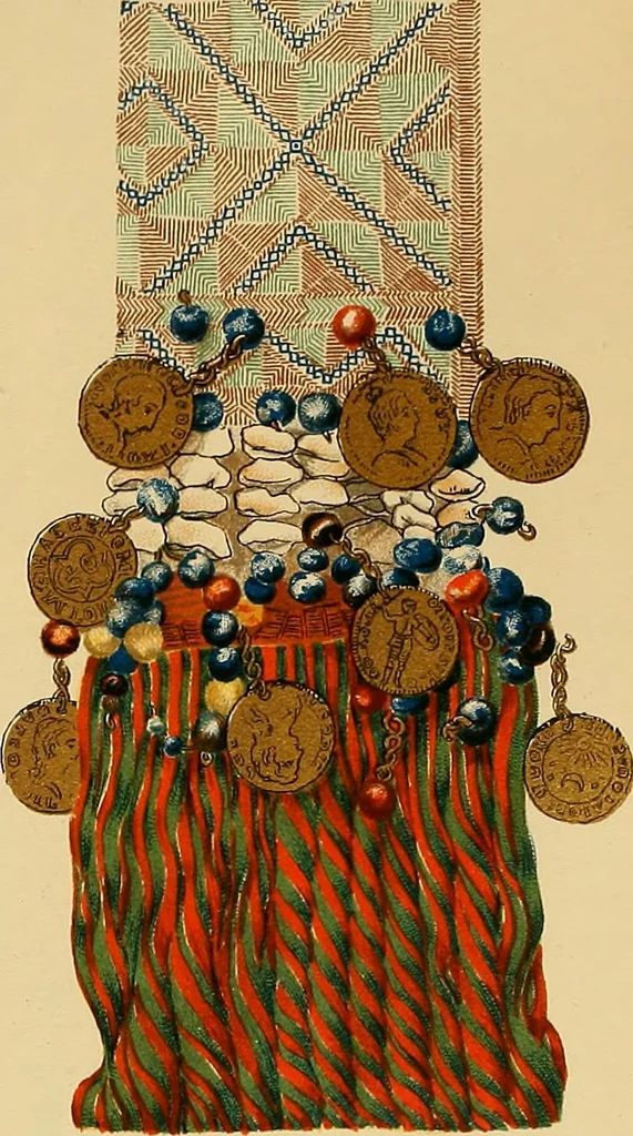 An illustration from Mordvalaisten pukuja kuoseja. Trachten und Muster der Mordvinen, 1896, leaf 240