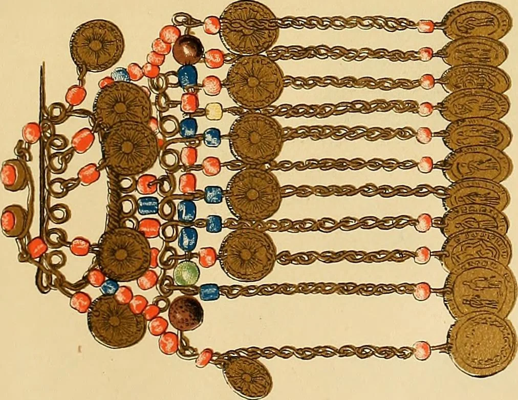 An illustration from Mordvalaisten pukuja kuoseja. Trachten und Muster der Mordvinen, 1896, leaf 240