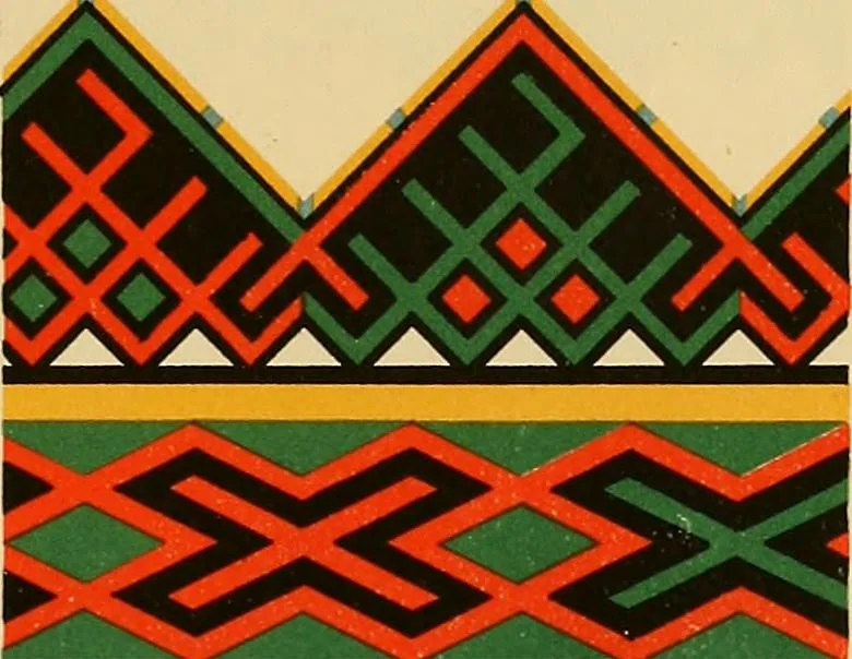 An illustration from Mordvalaisten pukuja kuoseja. Trachten und Muster der Mordvinen, 1896, leaf 242
