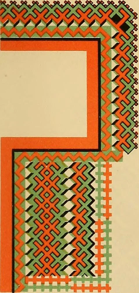 An illustration from Mordvalaisten pukuja kuoseja. Trachten und Muster der Mordvinen, 1896, leaf 246
