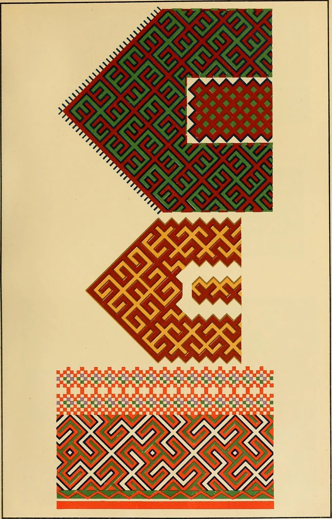 An illustration from Mordvalaisten pukuja kuoseja. Trachten und Muster der Mordvinen, 1896, leaf 248