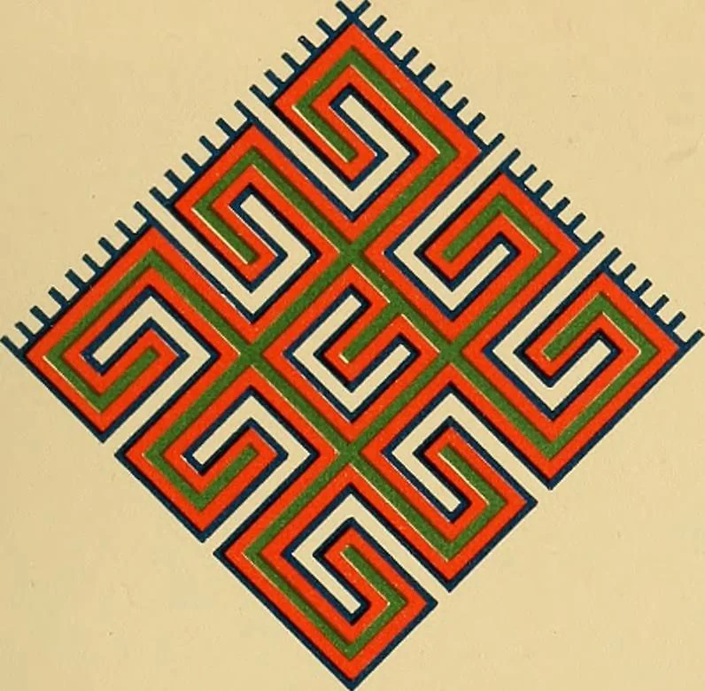 An illustration from Mordvalaisten pukuja kuoseja. Trachten und Muster der Mordvinen, 1896, leaf 250