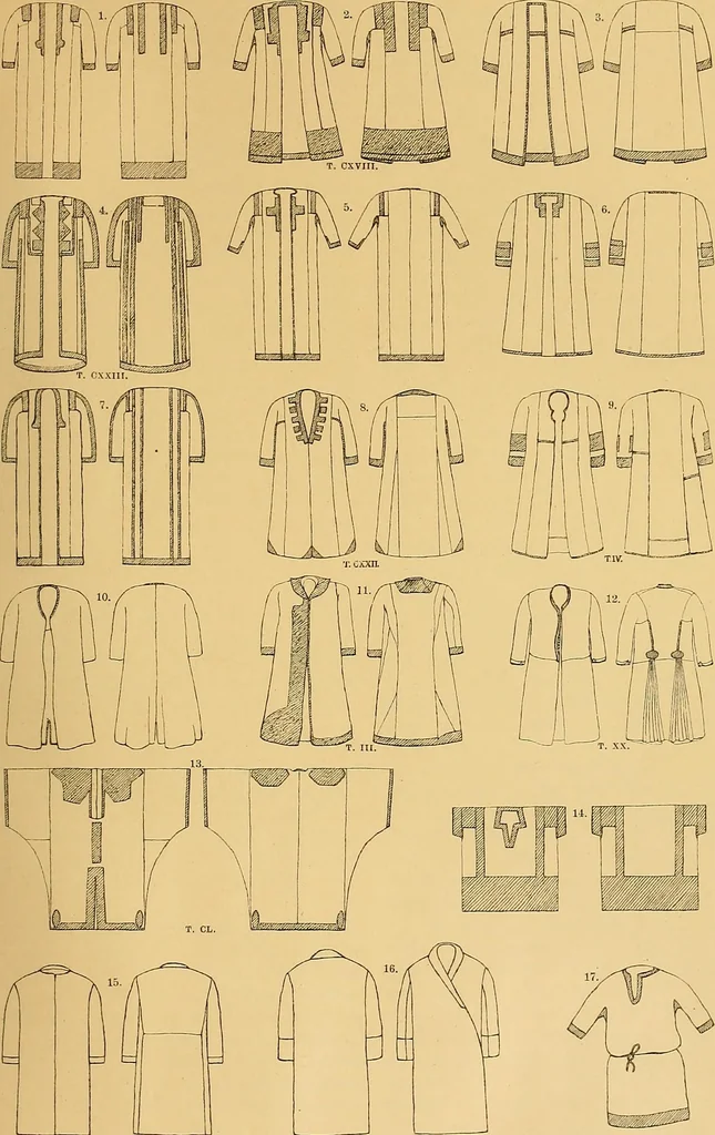 An illustration from Mordvalaisten pukuja kuoseja. Trachten und Muster der Mordvinen, 1896, leaf 26