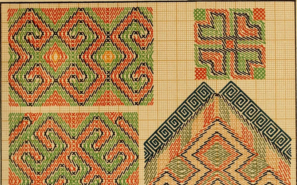 An illustration from Mordvalaisten pukuja kuoseja. Trachten und Muster der Mordvinen, 1896, leaf 294