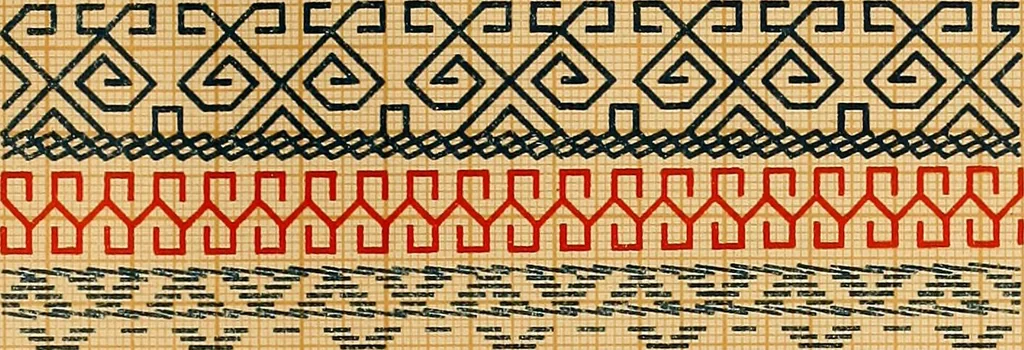 An illustration from Mordvalaisten pukuja kuoseja. Trachten und Muster der Mordvinen, 1896, leaf 308