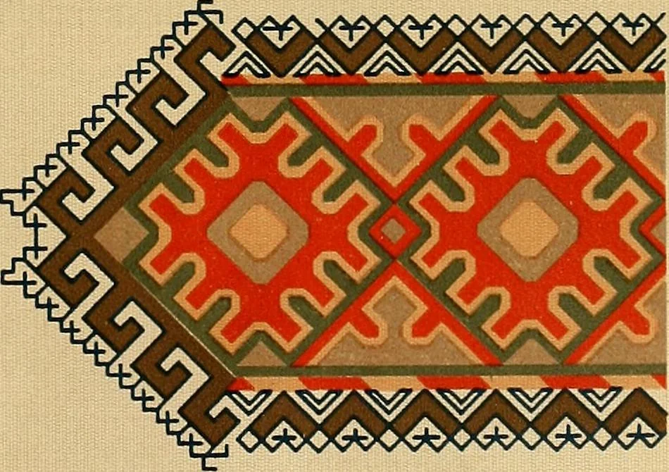 An illustration from Mordvalaisten pukuja kuoseja. Trachten und Muster der Mordvinen, 1896, leaf 318