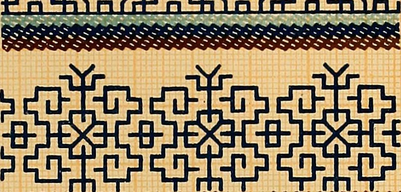 An illustration from Mordvalaisten pukuja kuoseja. Trachten und Muster der Mordvinen, 1896, leaf 346