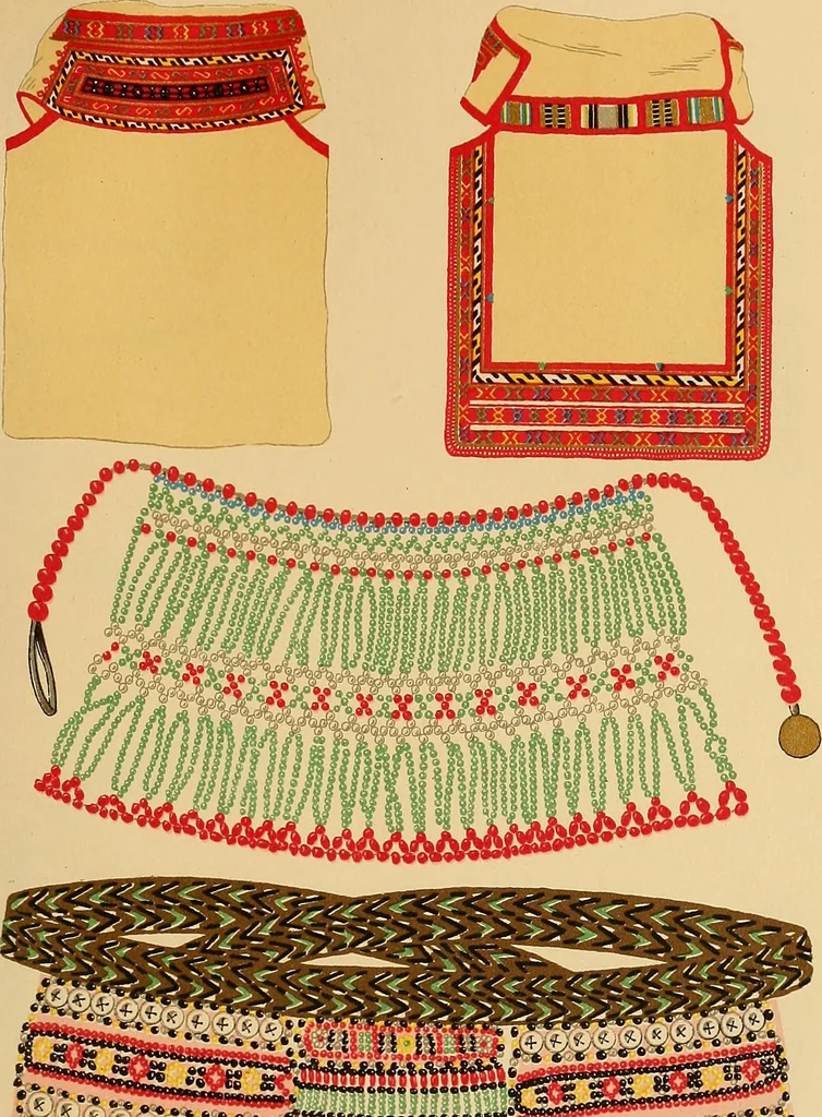 An illustration from Mordvalaisten pukuja kuoseja. Trachten und Muster der Mordvinen, 1896, leaf 368