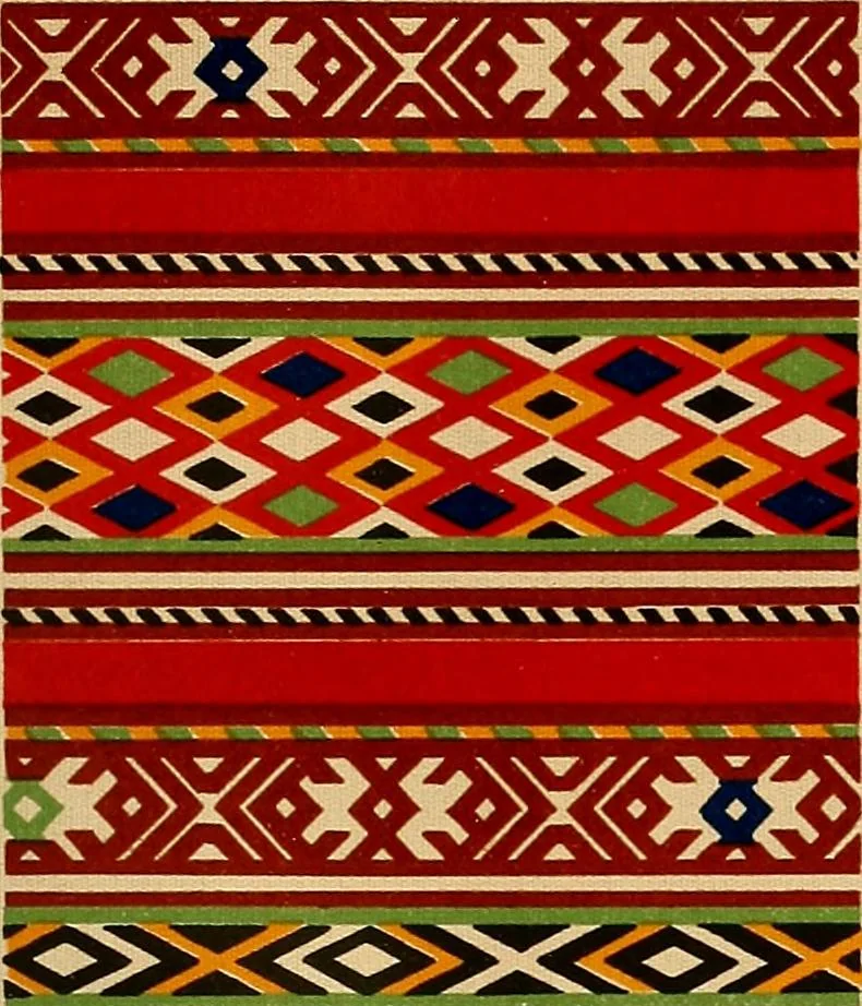 An illustration from Mordvalaisten pukuja kuoseja. Trachten und Muster der Mordvinen, 1896, leaf 386