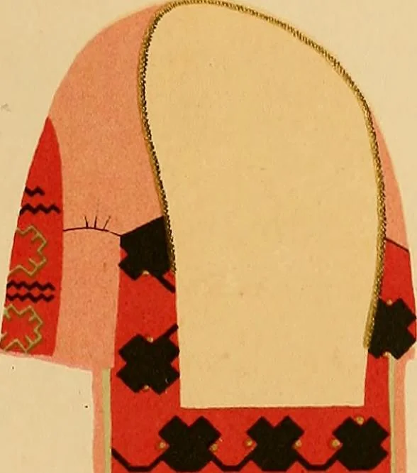 An illustration from Mordvalaisten pukuja kuoseja. Trachten und Muster der Mordvinen, 1896, leaf 396