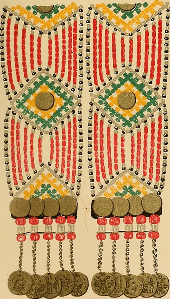 An illustration from Mordvalaisten pukuja kuoseja. Trachten und Muster der Mordvinen, 1896, leaf 404