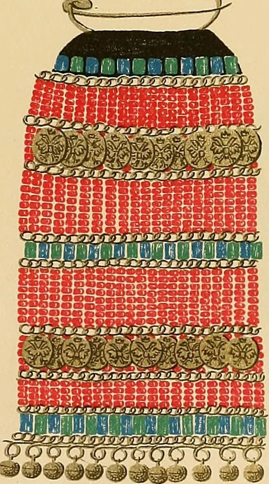 An illustration from Mordvalaisten pukuja kuoseja. Trachten und Muster der Mordvinen, 1896, leaf 404