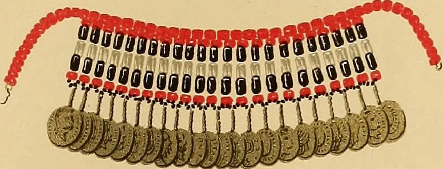 An illustration from Mordvalaisten pukuja kuoseja. Trachten und Muster der Mordvinen, 1896, leaf 408