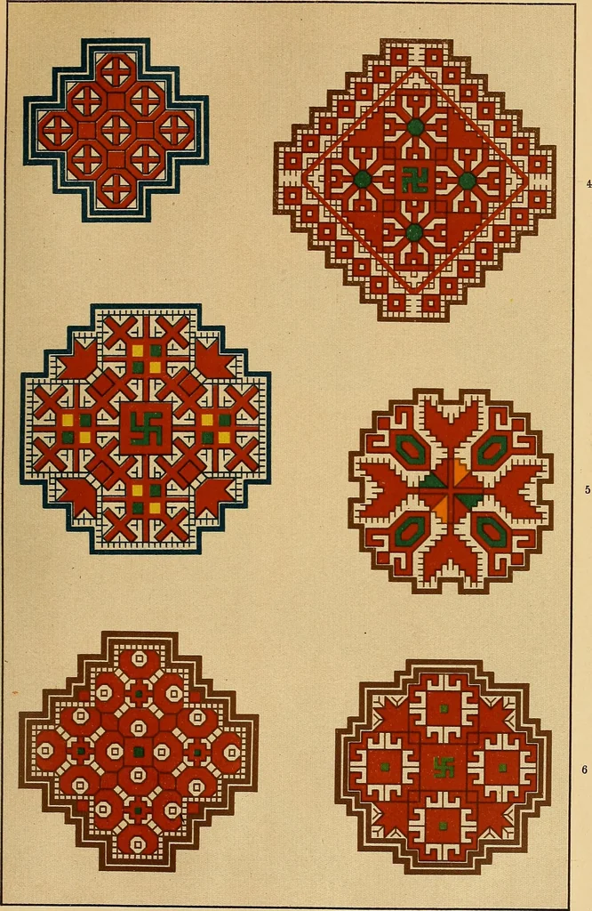 An illustration from Mordvalaisten pukuja kuoseja. Trachten und Muster der Mordvinen, 1896, leaf 412