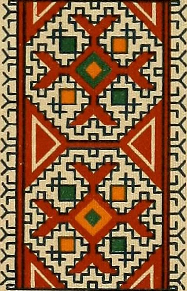 An illustration from Mordvalaisten pukuja kuoseja. Trachten und Muster der Mordvinen, 1896, leaf 420