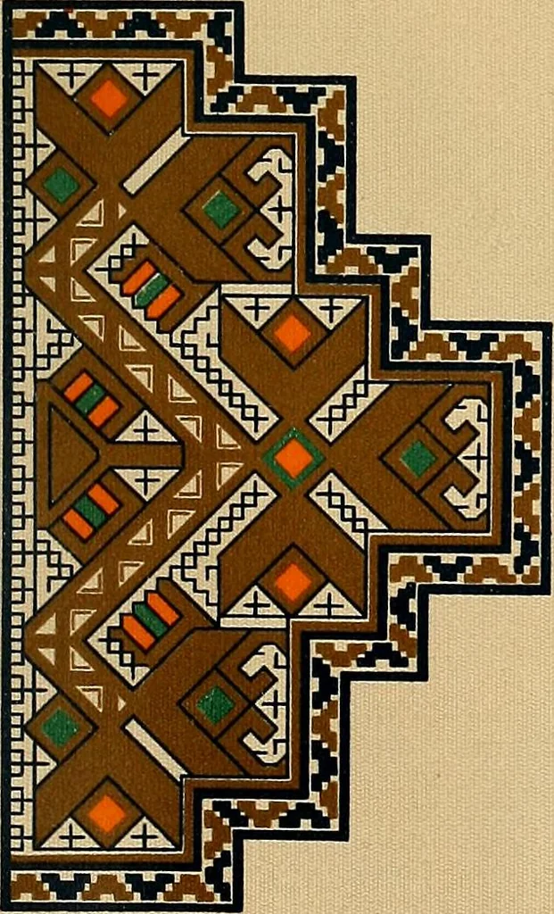 An illustration from Mordvalaisten pukuja kuoseja. Trachten und Muster der Mordvinen, 1896, leaf 422