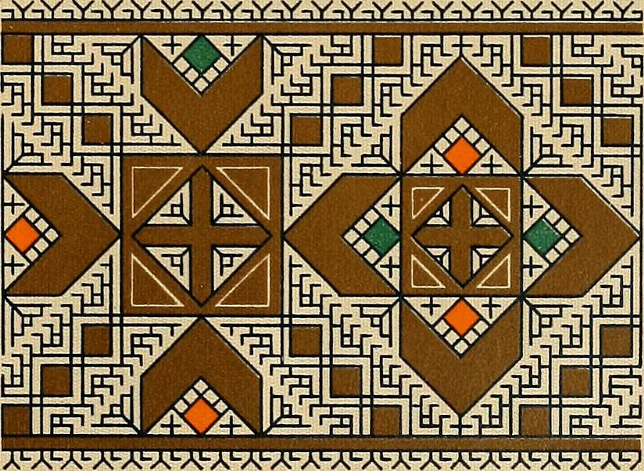 An illustration from Mordvalaisten pukuja kuoseja. Trachten und Muster der Mordvinen, 1896, leaf 422